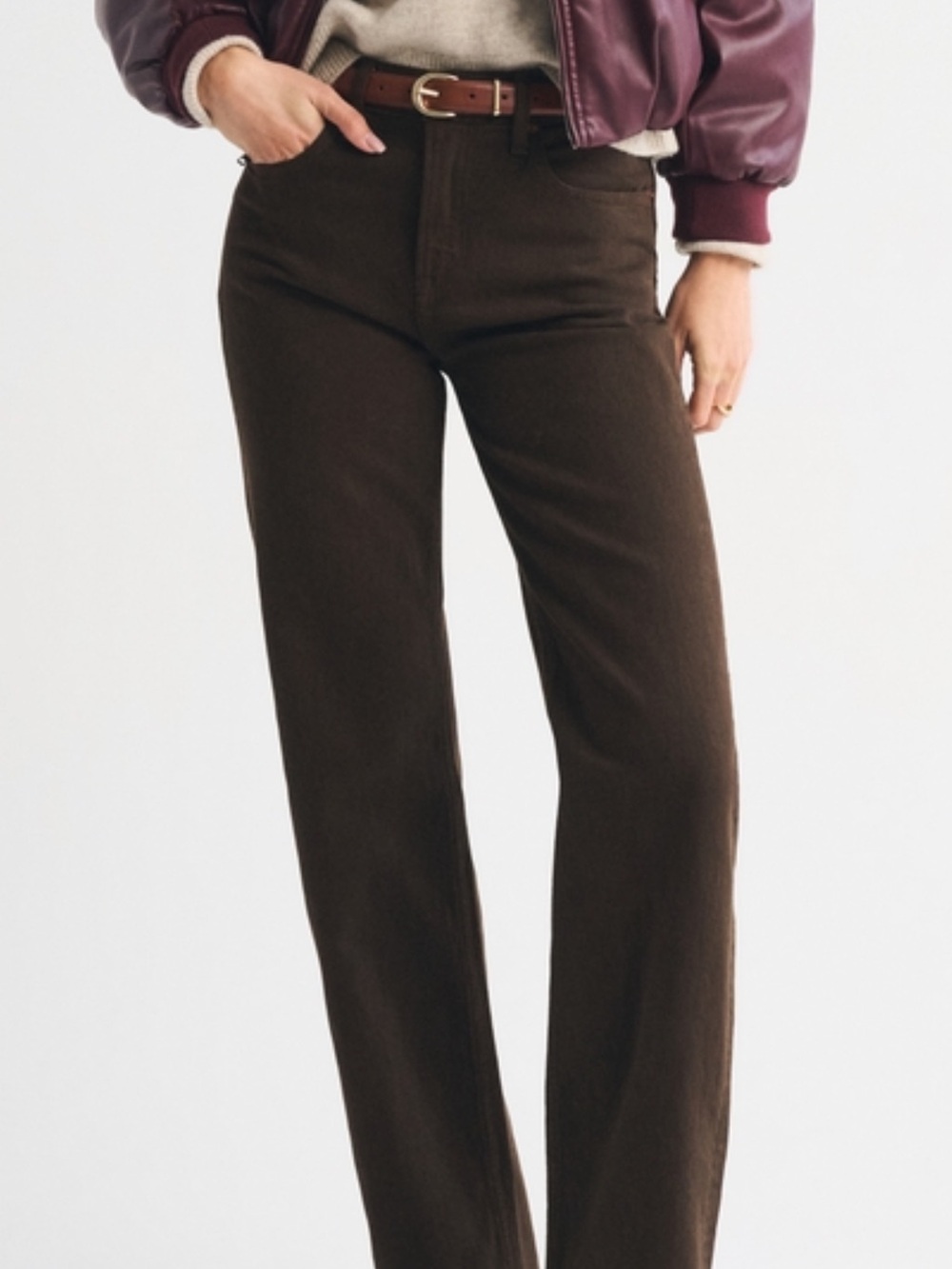 Abercrombie & Fitch ‘90s Straight Leg ultra high rise Jeans curve love brown